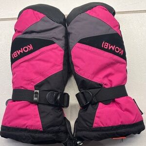Kombi Black and Pink Winter Mittens